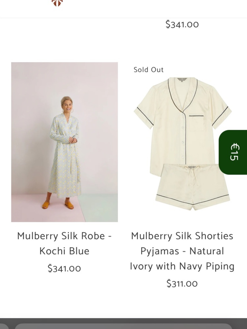 100% Mulberry Silk Blush Geometric Pajama Set with Contrast Piping - Women Small - Picture 12 of 12